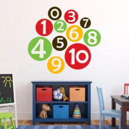 Numbers Wall Vinyl Decals, Children's Counting Circles Decor, Learn To Count Playroom Stickers, Colorful Nursery Learning Art, Removable Diy - thumbnail 2