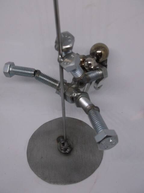 Exotic Dancer, Pole Metal Bolt Figurine, Up Cycled Art - image 1