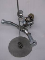 Exotic Dancer, Pole Metal Bolt Figurine, Up Cycled Art - thumbnail 1