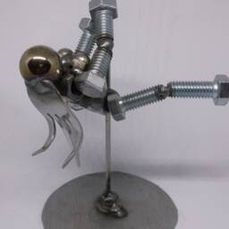 Exotic Dancer, Pole Metal Bolt Figurine, Up Cycled Art - thumbnail 3