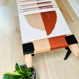 Hand-Woven Entryway Bench Mcm Style End Of Bed & Mudroom Seating - Custom-Made, Multiple Sizes - thumbnail 3