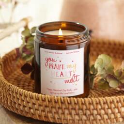 You Make My Heart Melt Candle, Valentine's Day Gift, Personalised Soy Candle - thumbnail 1