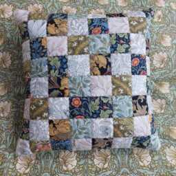 William Morris Scatter Cushion, Unique Patchwork Throw Pillow Complete With Insert - thumbnail 2