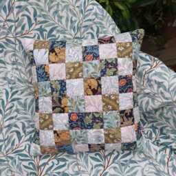 William Morris Scatter Cushion, Unique Patchwork Throw Pillow Complete With Insert - thumbnail 1