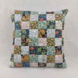 William Morris Scatter Cushion, Unique Patchwork Throw Pillow Complete With Insert - thumbnail 3