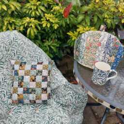 William Morris Scatter Cushion, Unique Patchwork Throw Pillow Complete With Insert - thumbnail 4