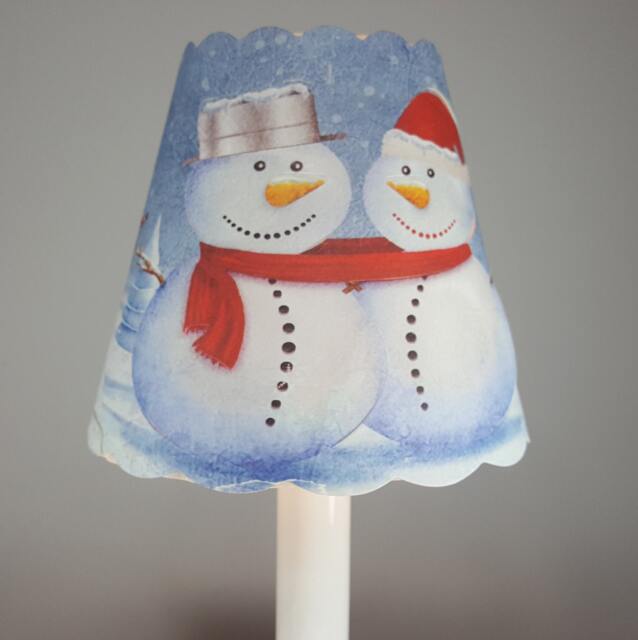 New 3x5x4.5 Cut Snowman , Winter January Lampshade 100% Recycled Material Candelabra - image 1