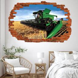 Heavy Machinery Combine Harvester Wheat Field Wall Sticker Decal Mural Poster Decor 313 - thumbnail 3