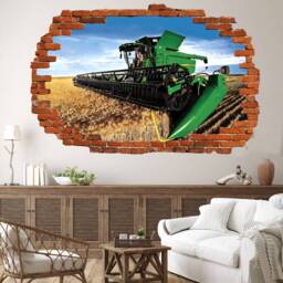 Heavy Machinery Combine Harvester Wheat Field Wall Sticker Decal Mural Poster Decor 313 - thumbnail 1