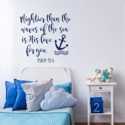 Bible Verse Wall Decal Anchor & Ocean Waves Vinyl Mural For Baby Room #74 - thumbnail 1