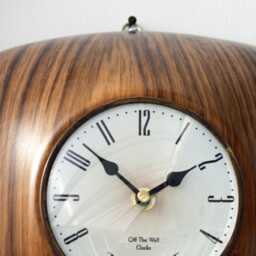 Mid Century Style Wall Clock - New 25cm Vintage Retro Handmade Wooden Gift Off The Clocks - thumbnail 3