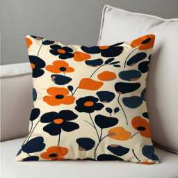 Modern Floral Cushion Cover, Mid Century Abstract Pillowcase, Decorative Throw Cover For Sofa Living Room Decor - thumbnail 4