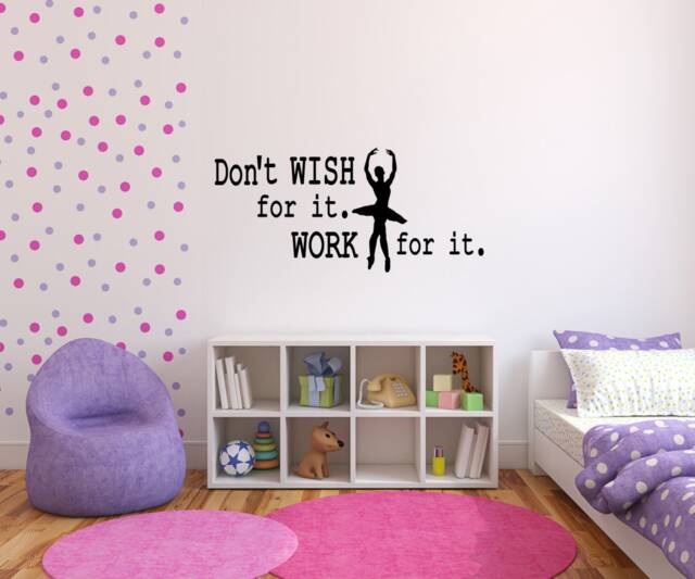 Large Ballet Wall Decals Don't Wish For It, Work Ballerina Dancer Wall Decor - image 1