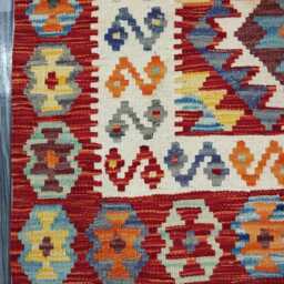 Multicolour Rug, Handmade Artisan Afghan Turkish Scandinavian Navajo Bohemian Flatweave Wool Kilim 150x104 cm - thumbnail 4