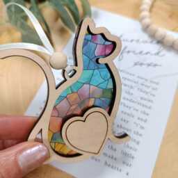 Christmas Tree Cat Suncatcher - Bauble Pet Poem Gift Mum - thumbnail 3