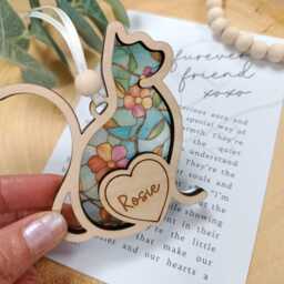 Christmas Tree Cat Suncatcher - Bauble Pet Poem Gift Mum - thumbnail 2