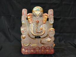 Crystal Quartz Ganesha Statue - Sphatik Lord Ganesh Idol Altar Meditation Decor Spiritual Housewarming Gift - thumbnail 1