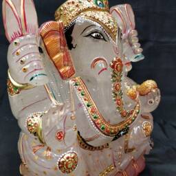 Crystal Quartz Ganesha Statue - Sphatik Lord Ganesh Idol Altar Meditation Decor Spiritual Housewarming Gift - thumbnail 4