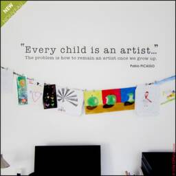 "Picasso Quote Wall Decal ""Every Child Is An Artist" - thumbnail 2