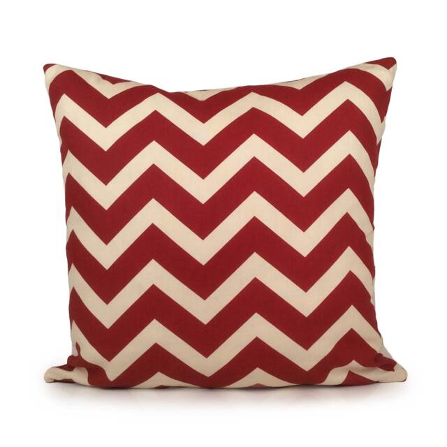 Off White & Red Pillow, Chevron Throw Pillow Cover, Decorative Cushion Accent 100% Cotton Fabric, Home Decor - image 1