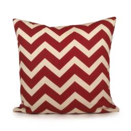 Off White & Red Pillow, Chevron Throw Pillow Cover, Decorative Cushion Accent 100% Cotton Fabric, Home Decor - thumbnail 1