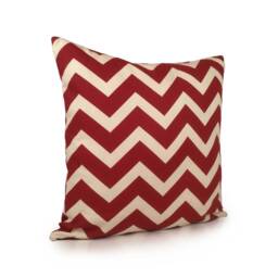 Off White & Red Pillow, Chevron Throw Pillow Cover, Decorative Cushion Accent 100% Cotton Fabric, Home Decor - thumbnail 2