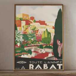Vintage Rabat Morocco Travel Poster North Africa Garden Wall Art Print - thumbnail 2