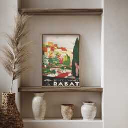 Vintage Rabat Morocco Travel Poster North Africa Garden Wall Art Print - thumbnail 3