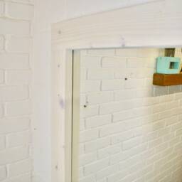 Wood Mirror - 10cm X 5cm Main Image White Wash Smooth Design Chunky Driftwood Style Chic - thumbnail 3