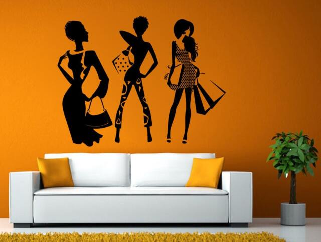 Fashion Shopping Style Woman Female Girl Dressing Design Swag Getup Wall Window Sticker Decal Vinyl Silhouette Decor L1916 - image 1