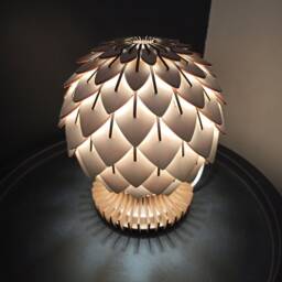 Pinecone Wood Table Lamp, Rustic Night Light - thumbnail 3