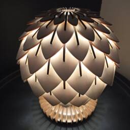 Pinecone Wood Table Lamp, Rustic Night Light - thumbnail 2