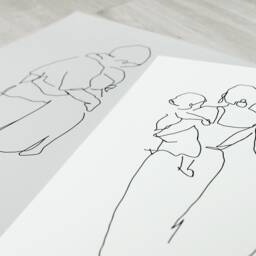 Line Art Print, Family Art, Drawing, Illustration, Mothers Day Gift, Gift For Mum, Mom, Wall Mum & Children - thumbnail 2
