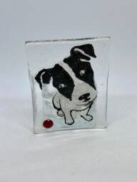 Handmade Fused Glass Jack Russell Tea Light Holder - Dog Lover Gift - thumbnail 1