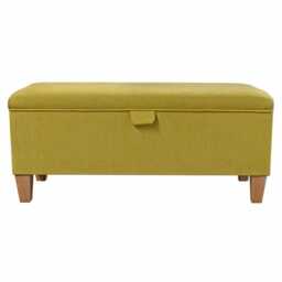 Gold Woven Storage Bench - Bedroom Ottoman Handmade in Britain - thumbnail 3