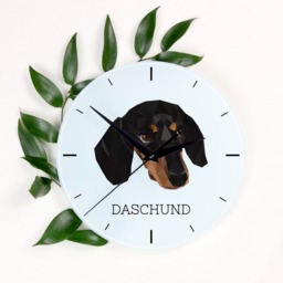 A Clock With A Dachshund Dog. New Collection The Geometric Dog