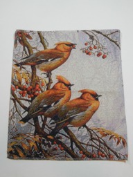 Gobelin Tapestry Birds Waxwing 15.5x13 in 40x33 cm Wall Fabric