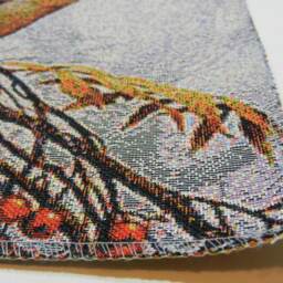 Gobelin Tapestry Birds Waxwing 15.5x13 in 40x33 cm Wall Fabric - thumbnail 3
