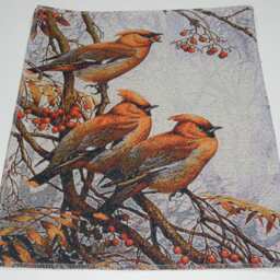 Gobelin Tapestry Birds Waxwing 15.5x13 in 40x33 cm Wall Fabric - thumbnail 2