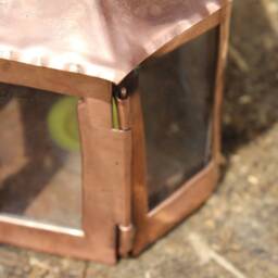 Handmade Copper Lantern - Hexagonal Candlelight For Rustic Indoor & Outdoor Decor - thumbnail 4