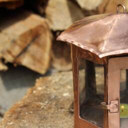 Handmade Copper Lantern - Hexagonal Candlelight For Rustic Indoor & Outdoor Decor - thumbnail 3