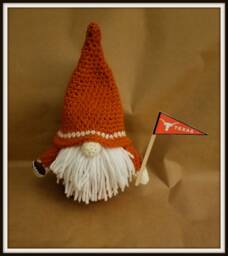Texas Longhorns Inspired Gnome, Football New, Handmade To Order, About 11 Inches Tall