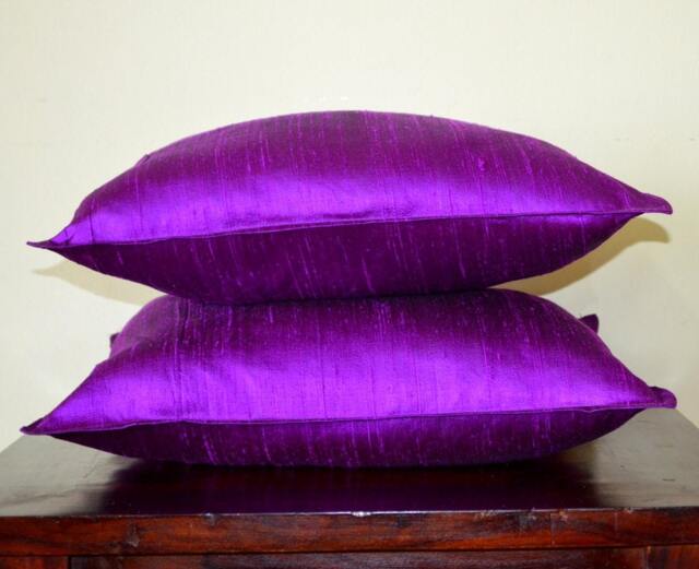 Eggplant Dupioni Pure Silk Cushion Cover Code 238/12x12, 12x16, 12x20, 14x20, 14x24, 16x16, 18x18, 20x20, 22x22, 24x24 & 26x26 - image 1