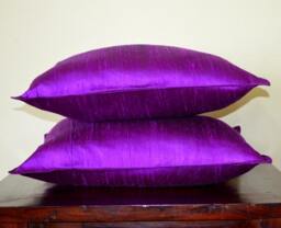 Eggplant Dupioni Pure Silk Cushion Cover Code 238/12x12, 12x16, 12x20, 14x20, 14x24, 16x16, 18x18, 20x20, 22x22, 24x24 & 26x26