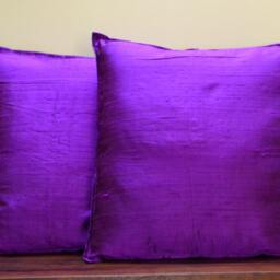 Eggplant Dupioni Pure Silk Cushion Cover Code 238/12x12, 12x16, 12x20, 14x20, 14x24, 16x16, 18x18, 20x20, 22x22, 24x24 & 26x26 - thumbnail 2