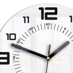 Wall Clock White Armando, Geometric Clock, Satin Black Numbers, Silent & Modern 28cm/11, 02 - thumbnail 2
