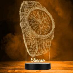 Geometric 3D Style Watch Personalised Gift Colour Changing Led Lamp Night Light