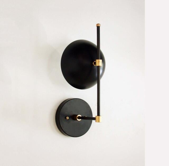 Mid Century Inspired Wall Black Sconce Bedroom Lighting Modern Lamp Powder Room Light Hallway Foyer Retro - image 1