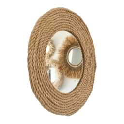 Jute Mirror, Rope Mediterranean Decoration, Natural Home Wall Mirror - Mirror Jute Cord - thumbnail 2
