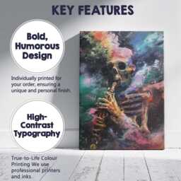 Abstract Skeleton Saxophone Musician Expressionist Painting Canvas Wall Art Print Decor Picture Ready To Hang - thumbnail 2